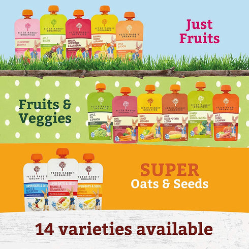 4 (Pack 10) Pumpkin Tree Organics Super Oats & Seeds, Banana & Strawberry, Ounce