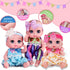 6" 16 cm 3+(Pink) Cute Small Baby Doll Newborn Baby All Vinyl Reborn Baby Dolls for Girls Swivel Mini Dolls Crying Baby