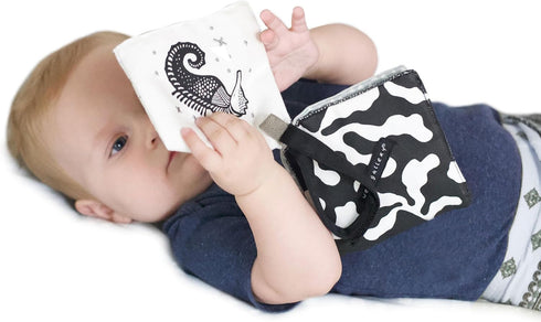 Wee Gallery Ocean Animals Crinkle Pages Stroller Toy, Sensory Hanging Crinkle Toy