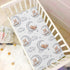 XLIANBIN Teddy Bears Fitted Crib Sheets Watercolor Moon Star Clouds Grey Soft and Breathable Standard Baby Sheet