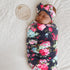 3 Sets DRESHOW BQUBO Newborn Floral Receiving Blankets Newborn Baby Swaddling with Bow Headbands Sleepsack Toddler Warm