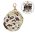 YETTASBIN Beige Brown Cow Print Portable Pacifier Holder Case with Metal Hook Buckle & Zipper for Diaper Bag