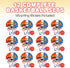 ArtCreativity Mini Basketball Game, 12 Sets with Mini Ball, Back Board Net & Mounting Tape for Kids