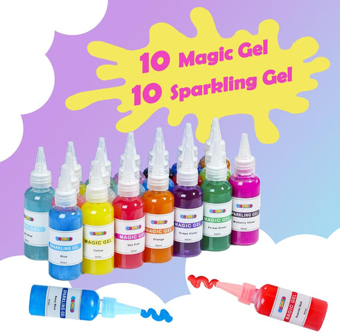 gookid 20= 4-8, 3-5 6-12 Magic Water Elf Toy Kit - Color DIY Aqua Fairy Water Gel Kit, STEM Sensory Toys for Kids Ages