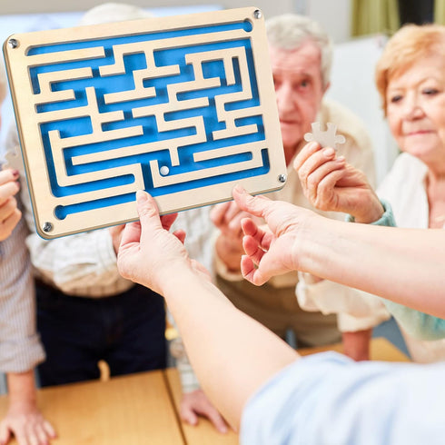 Marble Maze Circuit Game - Dementia Activities for Elderly Seniors - Wooden Maze Board Games Toy Gifts for Alzheimer's