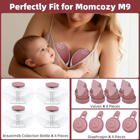 Kearnybo Momcozy M9 4pcs 8pcs 4pcs Replacement Parts Kit for Wearable Breast Pump Includes Breastmilk Container