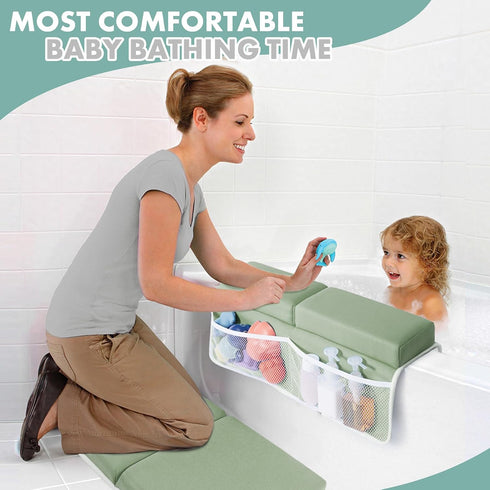 Elbow Set 1.5'' beiens Bath Kneeler and Rest Pad - Comfortable Thick Baby Bath Kneeler Pads, Quick Dry Soft Kneeling