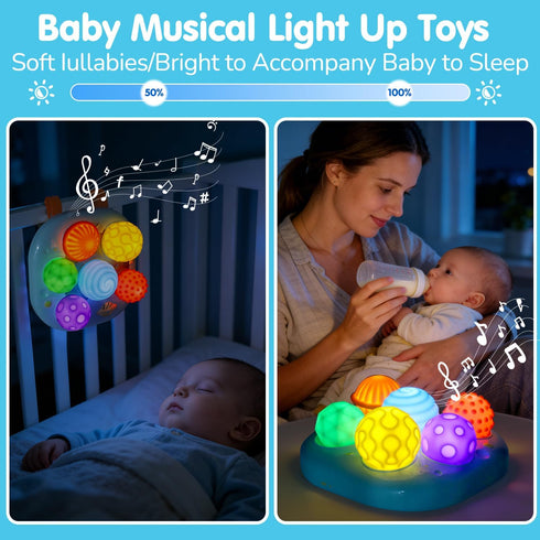 6-12 12-18 1-3, 3-6 7 8 9 Tummy 1 2 3 Baby Sensory Balls Toys Months Toddlers Infant Musical Light Up Learning Months