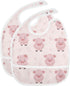 IHCVHQX 1 Pack Baby Feeding Bibs with Adjustable Snaps Cute Pig Infant Teething Drooling Bib for Toddler Girls Boys
