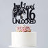 Level 16 Unlocked Game Birthday Cake Topper for Boy's 16th Birthday, Sweet 16 Video Game Theme Cake Decoration Supplies
