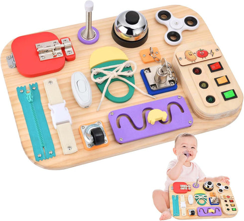 Potatomato Montessori Busy Board - Wooden Sensory Toys for Toddlers for 1