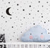 Moon and Stars Wall Decal Vinyl Sticker for Kids Room Decoration - Good Night Nursery Wall Decor (Black)