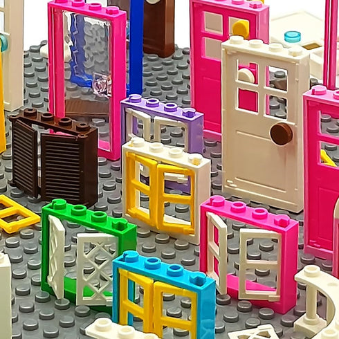 110 Pieces Doors, Windows, Fences and Light MOC Creative Building Block Toys Set for Kids Age 6-12 Years