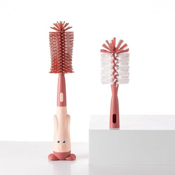 Chemimoso Multifunctional Cleaning Brush, Baby Bottle Brush, Bottle Brush Cleaner Set, Pink, Silicone