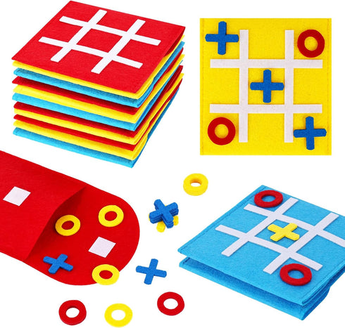 LovesTown 15PCS Tic Tac Toe Board Game, Mini Strategic Indoor Game for Kids, Educational Party Favors