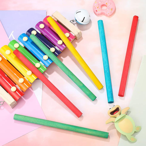 24 Pieces Rhythm Sticks, Classroom Musical Instruments, 4 Colors Wood Sticks for Girls Boys, 8 x 1/2 Inch