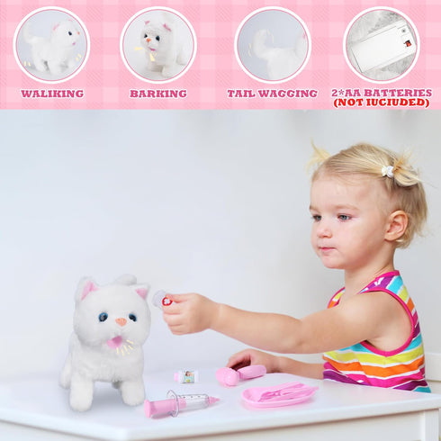 DWMTGS Sets Set 3 4 5 6 Doctor Kit for Girls -Vet Play for Kids, Pretend Play Doctor with Pet Cage and Kitten Toy