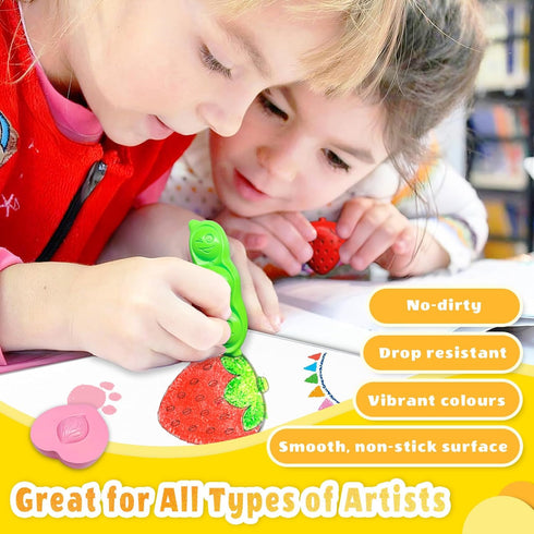 R&DLanci 8 Count, Toddler Crayons Non Toxic Washable Crayons for Toddlers, Unbreakable Easy-Grip Vegetable & Fruit