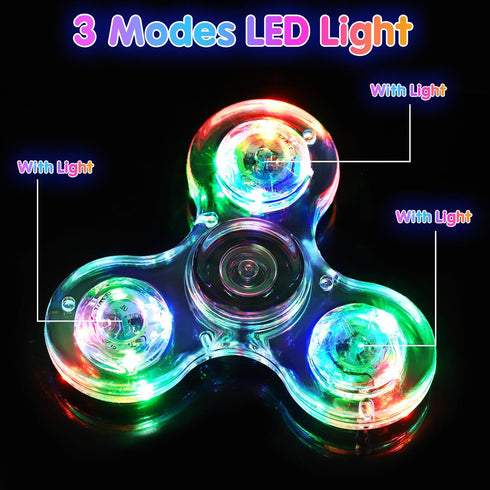 Gigilli Fidget Spinners 6 Pcs - LED Light Up Bulk Fidget Spinners for Kids 4-12 - Glow in The Dark Party Supplies