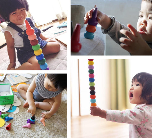 Gibot 12 Colors Palm Grip Crayons for Toddlers, Safe Stackable Toys for Kids, Boys and Girls