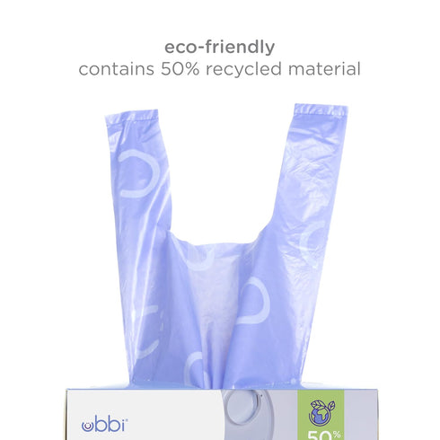 200 Count Ubbi Disposable Diaper Sacks, Lavender Scented, Easy-To-Tie Tabs, Diaper Disposal or Pet Waste Bags