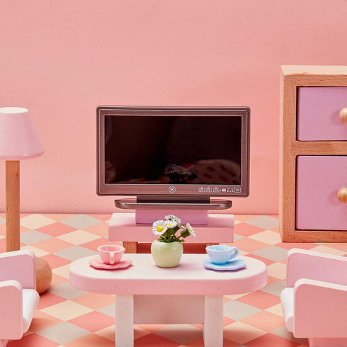2 Pieces Miniature TV Dollhouse Television with Remote Control, 1:12 Scale Mini Furniture Model Decoration Accessories