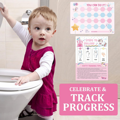 Unicorn Potty Training Chart for Toddler Girls - Potty Training Sticker Chart for Girls Potty with Sticker, Sticker