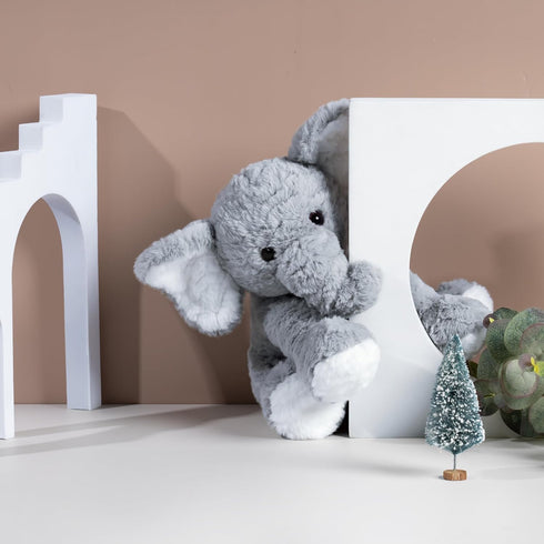 Elephant Stuffed Animals, 12" Grey Soft Plush Toy for Girls Boys Birthday Christmas Gifts