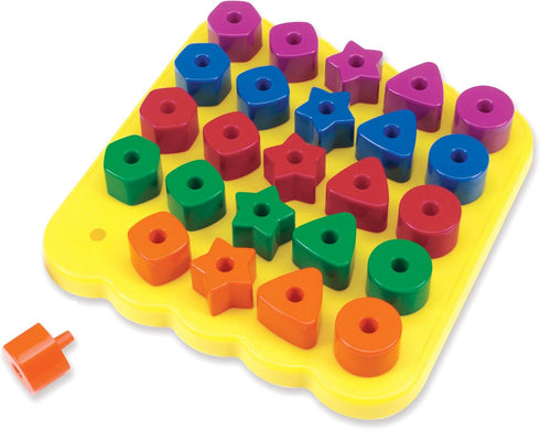 27 Set, 2+ Learning Resources Stacking Shapes Pegboard, Toddler Activity,Fine Motor Toy, Gifts for Boys and Girls