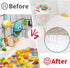 Quick-Fetch Way Mesh Bath Toy Holder, Large Capacity Wall-Mounted Bath Toy Organizer for Quick Access to Toys