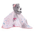 NoJo Girl Bear and Penguins White, Gray, Pink Super Soft Christmas Sherpa Baby Blanket and Security Blanket Set