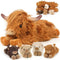 5PC Highland Cow Stuffed Animals with Babies Inside, 1 Mommy Highland Cow