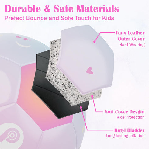Soccer Ball Size 3 - Kids Soccer Ball for Girls & Boys with Pump, Indoor Outdoor Sport Gift for Toddlers