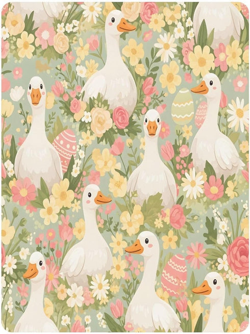 GOODOLD 52"x28" Cute Goose Happy Easter Crib Sheet, Cotton Fitted Standard Crib Mattress Cover for Toddler - Soft