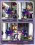 Set, Set Purple Rose Bouquet Building Artificial Floral Building Toys for Gothic Home Decor, Ideal Gift for Halloween