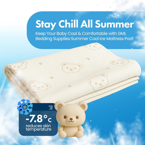 GML Summer 39.4x59 Teddy Cooling Crib Mattress Pad Waterproof Baby Mattress Protector for Toddler Bed Soft, Breathable