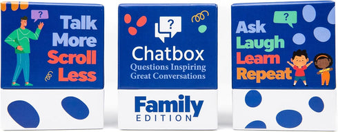 200 Chatbox Conversation Starter Cards - Family Games for Kids and Adults - Fun Travel Games - Party Card Game