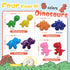 HengNexus 8 3+-1.5INCH,Cute Dinosaur Crayons for Kids, colors Non-Toxic Washable Dinosaur Shaped Crayons with Drawing