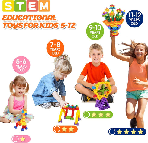 Hexagonal Building Blocks - 160 Piece STEM Toys Building Set for Kids 5+ Year Old Boys Girls, Educational Classroom