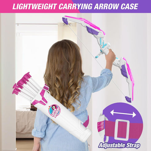 2 Pack Bow and Arrow for Kids, LED Light Up Archery Set with 24 Suction Cup Arrows and 2 Quivers for Indoor Outdoor