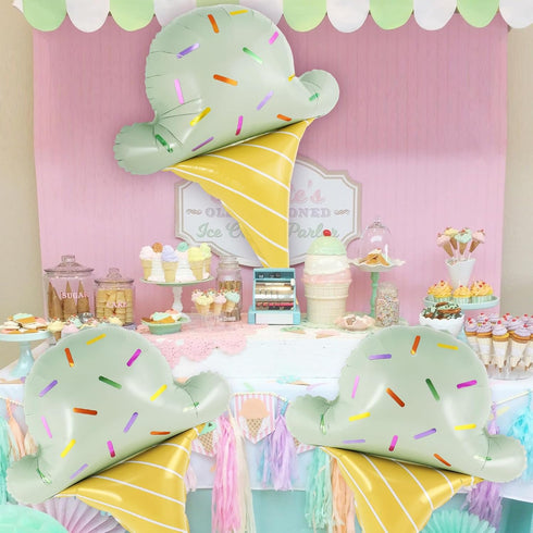 YOTHORN 6 Party,Summer Summer 3) Pcs Ice Cream Balloons, Giant Ice Cream Cone Foil Balloon for Party Decorations