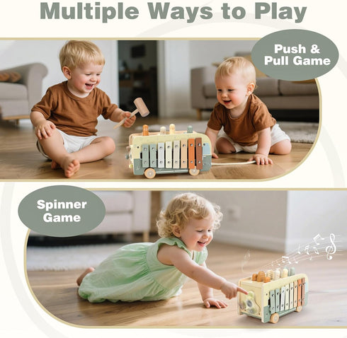 1 Hammering 7 1 1-3-2-4 Vanplay Montessori Toys for Year Old - Wooden Pounding Toys for One Year Old Girls Boy Gifts