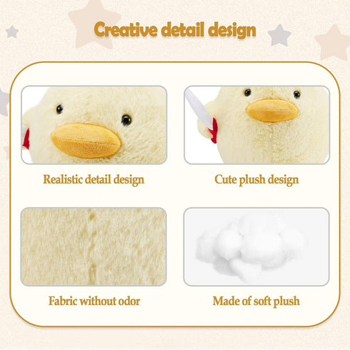Cute Duck Plush with Knife, Duckling Stuffed Animal Toy, 11.8 inch Throw Pillow Gift for Boys, Girls, Adults