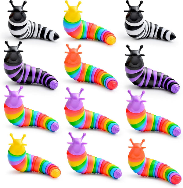 Cevioce Easter Basket Stuffers for Kids 12PCS Slug Fidget Toys Bulk, Easter