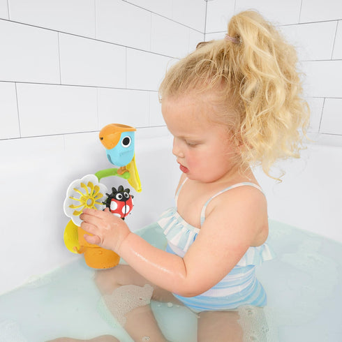 1-3) 3 Yookidoo Watering Can Baby Bath Toy (Ages Spinning Lady Bug & Tipping Bird Toy With Moving Pieces (Mold Free)