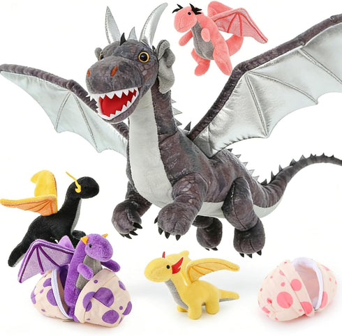 MaoGoLan 7 Pcs Dragon Plush Toy Set, 22 inch Large Dragon Stuffed