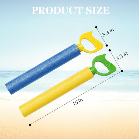 4-Pack Water Blaster Soaker Guns Set, 15'' Water Guns with Plastic Handle for Outdoor Summer Fun