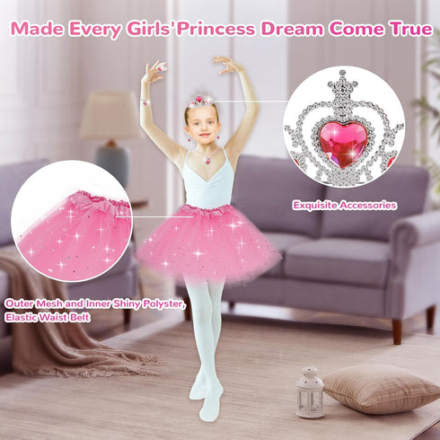 Princess Dress Up Toy Set: Girls Jewelry Boutique Role Playing Game, Toddler Dress Up Shoes, Skirts, Crowns, Wands,