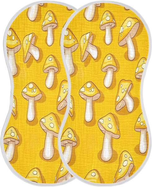 YEGAME Set 1 11 22 Inch Muslin Baby Burp Cloths of - Mushroom Super Absorbent Cotton Burping Rags Soft Baby Washcloths