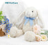 14" White Bunny Stuffed Animal for Kids, Huggable Rabbit Plush Toy with Bow for Boys and Girls, Great Gift